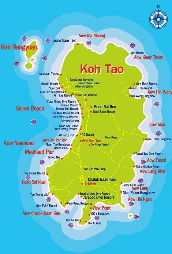 mapa koh tao