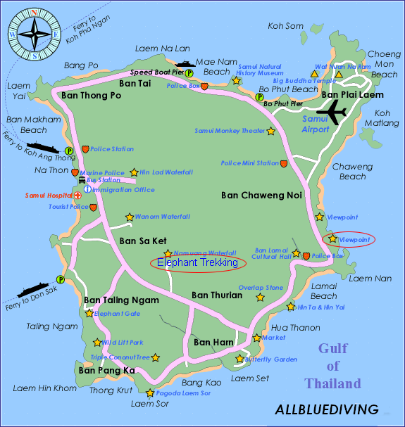 mapa koh samui